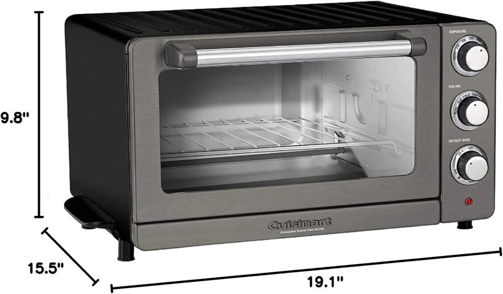 Cuisinart TOB-60N2BKS2 Convection AirFryer Toaster Oven Broiler, 1800-Watt Motor with 8-in-1 Functions, Wide Temperature Range, Large Capacity Air Fryer with 60-Minute Timer/Auto-Off, Black Stainless