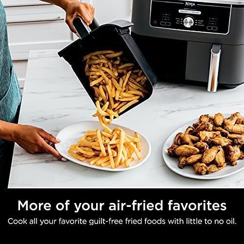 Ninja DZ401 Foodi 10 Quart 6-in-1 DualZone XL 2-Basket Air Fryer with 2 Independent Frying Baskets, Match Cook  Smart Finish to Roast, Broil, Dehydrate  More for Quick, Easy Family-Sized Meals, Grey
