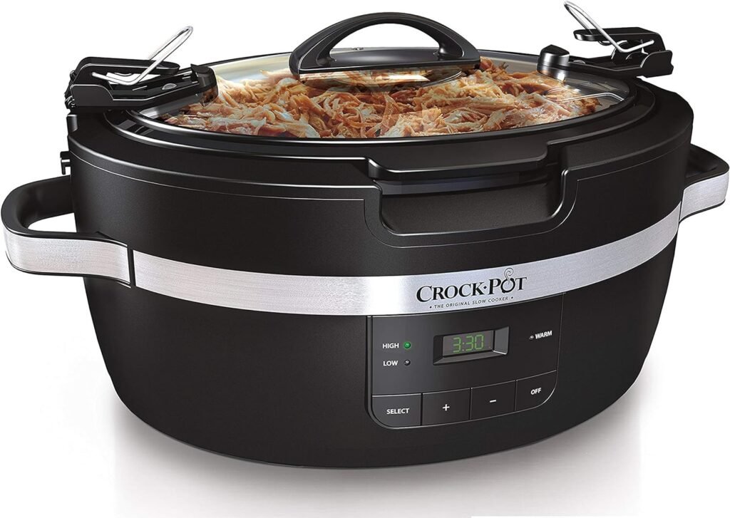 Crockpot Thermoshield Easy Carry Handles |6 Quart Manual Slow Cooker, Black