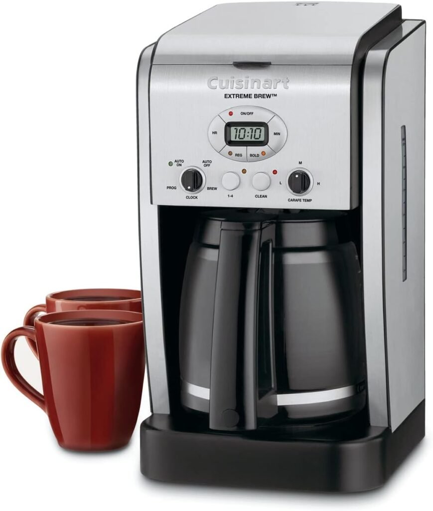 Cuisinart DCC-2650P1 Extreme Brew 12-Cup Programmable Coffeemaker, Black/Stainless Steel,Silver