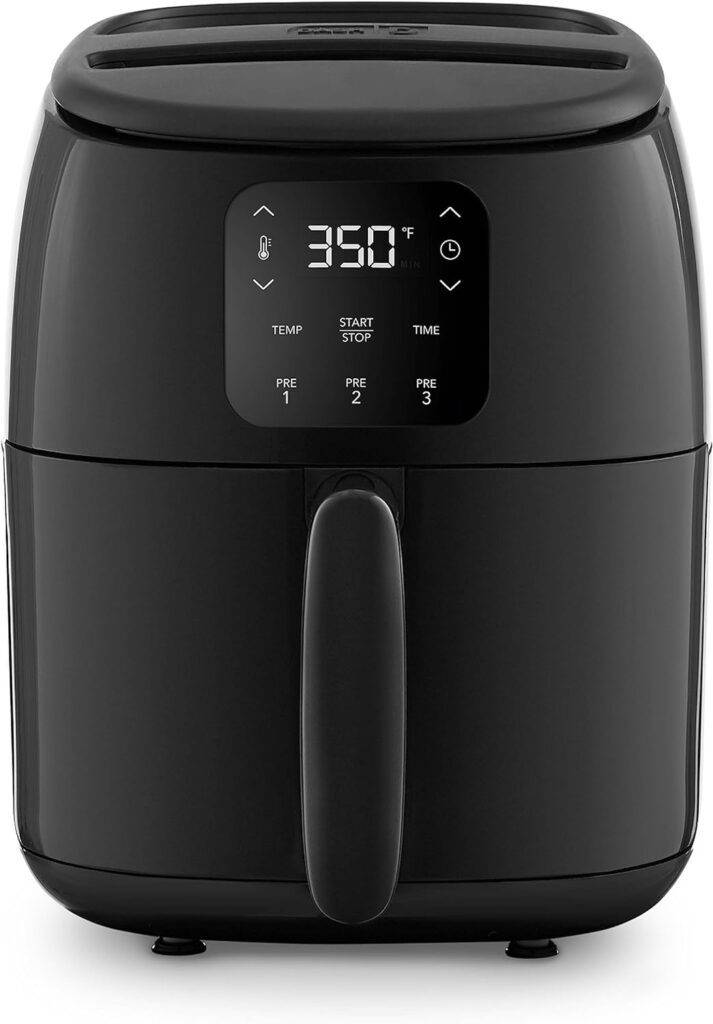 DASH Tasti-Crisp™ Digital Air Fryer with AirCrisp Technology, Custom Presets, Temperature Control, and Auto Shut Off Feature, 2.6 Quart - Black
