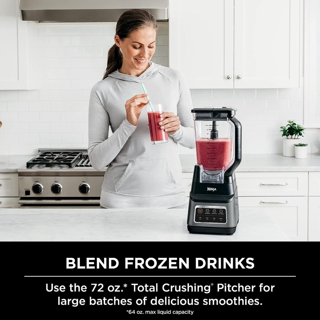 Ninja BN701 Professional Plus Blender, 1400 Peak Watts, 3 Functions for Smoothies, Frozen Drinks Ice Cream with Auto IQ, 72-oz.* Total Crushing Pitcher Lid, Dark Grey