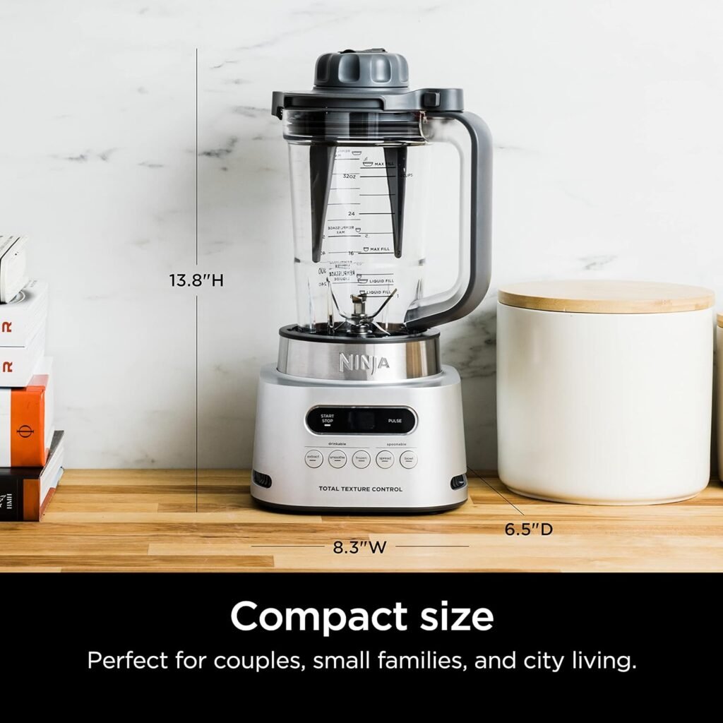 Ninja SS151 TWISTi Blender DUO, High-Speed 1600 WP Smoothie Maker  Nutrient Extractor* 5 Functions Smoothie, Spreads  More, smartTORQUE, 34-oz. Pitcher  (2) To-Go Cups, Gray