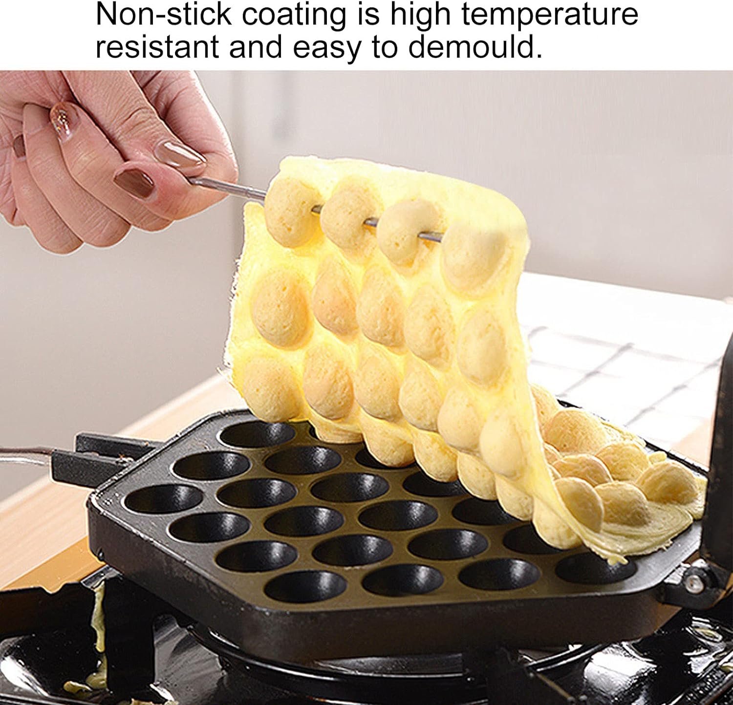30-Hole Egg Puff Maker Non-Stick Aluminium Alloy Egg Puff Mold Pan for Home Kitchen Use，high temperature resistant and easy to demould