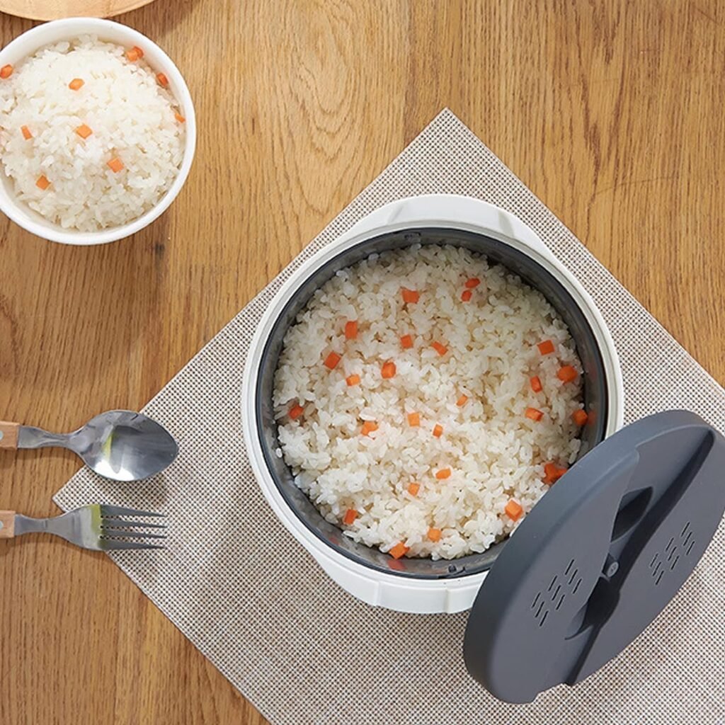 7.3 x 7.3 x 5.1in Microwave Cookware,2L Microwave Rice Cooker, Food Grade PP Microwave Rice Steamer Cooker with Lid and Strainer, Microwave Rice Maker, Easy To Use(Green)