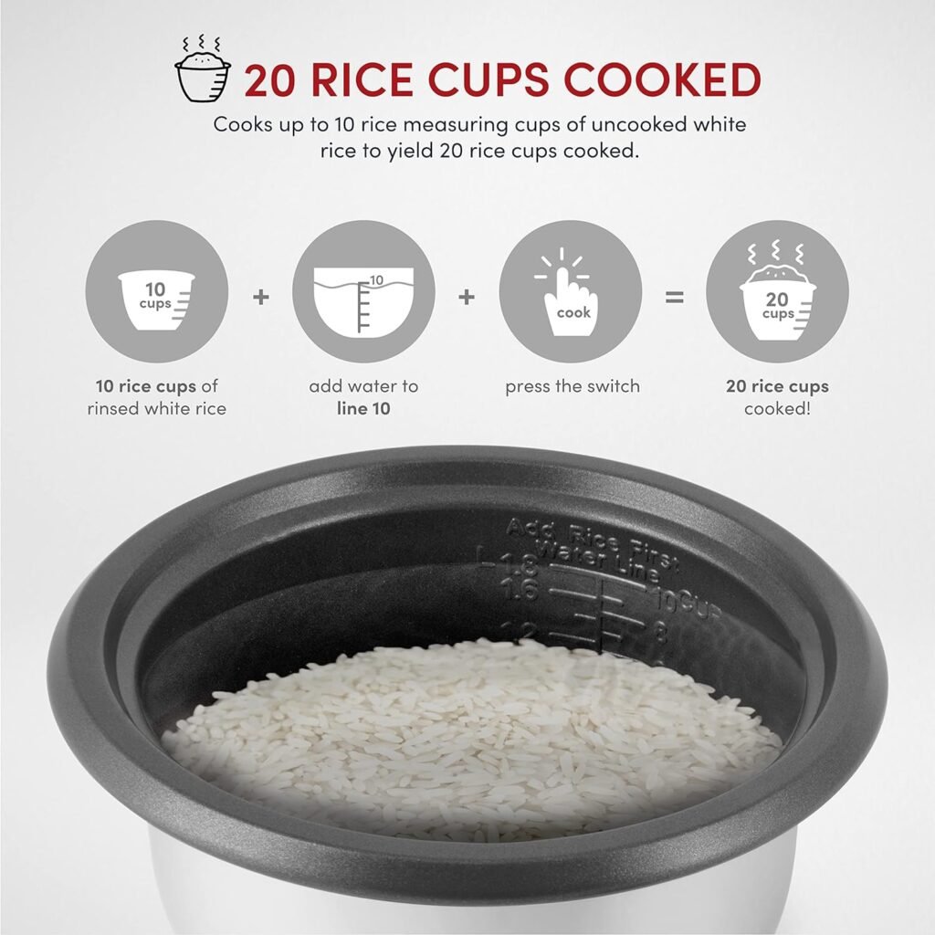 Aroma Housewares ARC-360-NGP 20-Cup Pot-Style Rice Cooker  Food Steamer, White