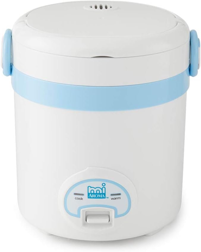 Aroma Housewares (MRC-903D) Mi 3-Cup (Cooked) (1.5-Cup UNCOOKED) Digital Cool Touch Mini Rice Cooker,White