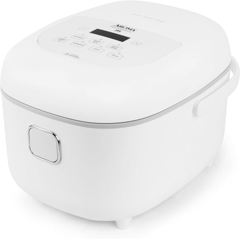 Aroma Housewares Professional 8-Cups (Cooked) / 2Qt. 360° Induction Rice Cooker  Multicooker (ARC-7604), White