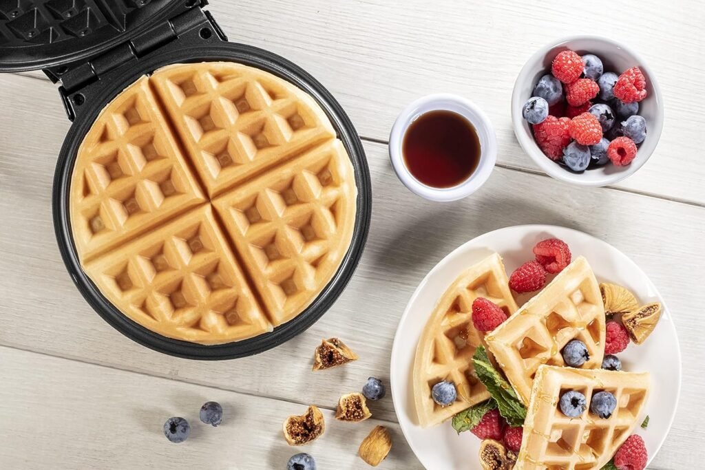 Belgian Waffle Maker - Non-Stick 7 Waffler Iron w Adjustable Browning Control, Electric Baker Makes Thick, Fluffy Waffles, Kitchen Essential for Breakfast, Great Gift or Morning Treat