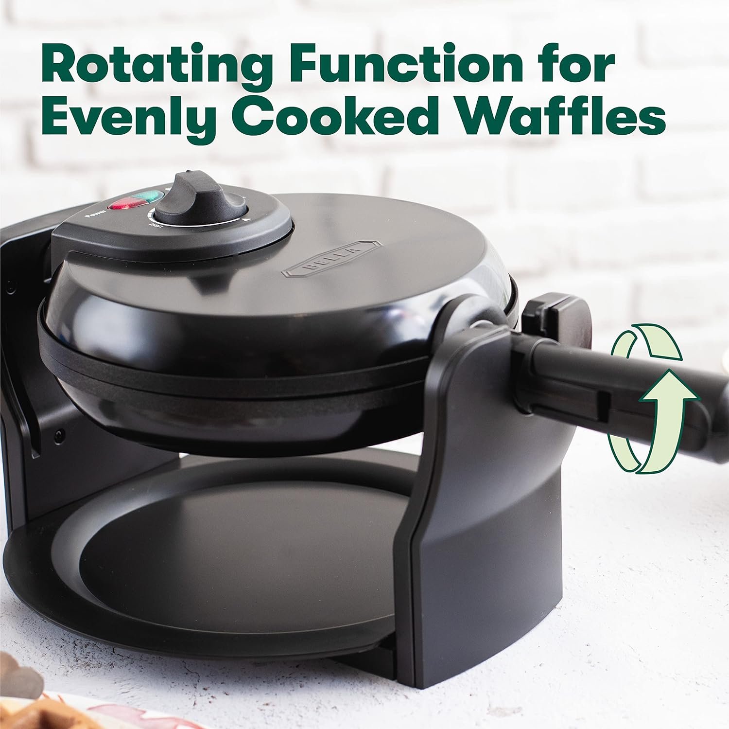 BELLA Classic Rotating Non-Stick Belgian Waffle Maker, Black  Electric Griddle w Warming Tray, Make 8 Pancakes or Eggs At Once, Fry Flip  Serve Warm, 10 x 18, Copper/Black
