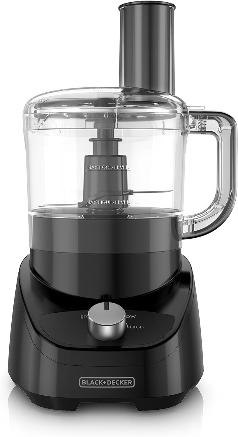 BLACK+DECKER 3-in-1 Easy Assembly 8-Cup Food Processor, Black, FP4150B