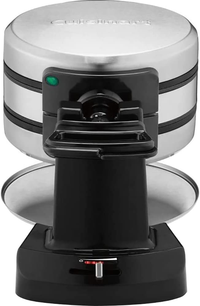 Cuisinart WAF-F40 Double Flip Belgian Waffle Maker Black/Stainless Bundle with 1 YR CPS Enhanced Protection Pack