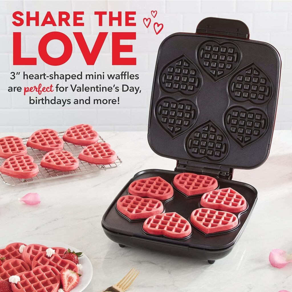DASH Multi Mini Waffle Maker: Four Mini Waffles, Perfect for Families and Individuals, 4 Inch Dual Non-stick Surfaces with Quick Release  Easy Clean - Graphite