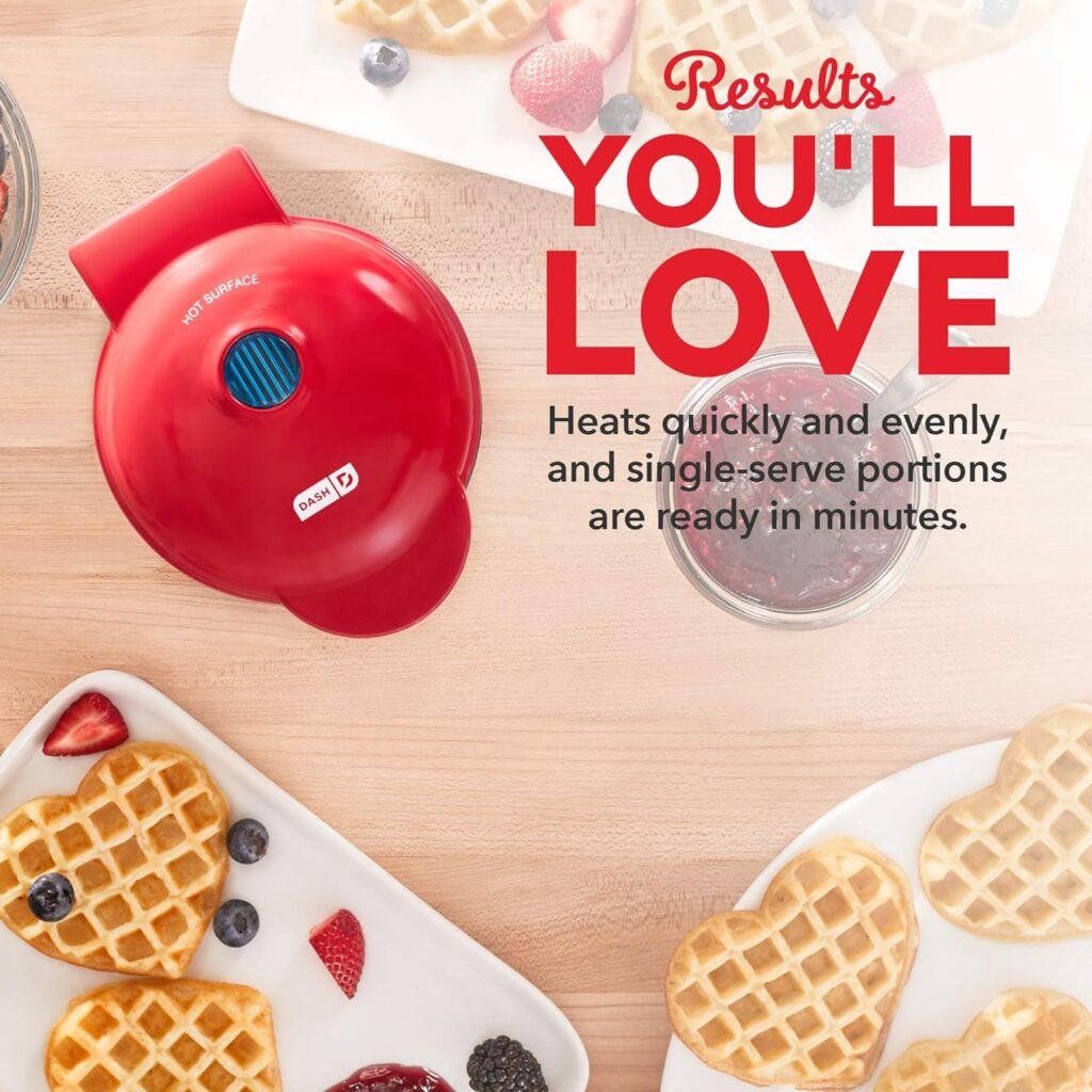 DASH Multi Mini Waffle Maker: Four Mini Waffles, Perfect for Families and Individuals, 4 Inch Dual Non-stick Surfaces with Quick Release  Easy Clean - Graphite