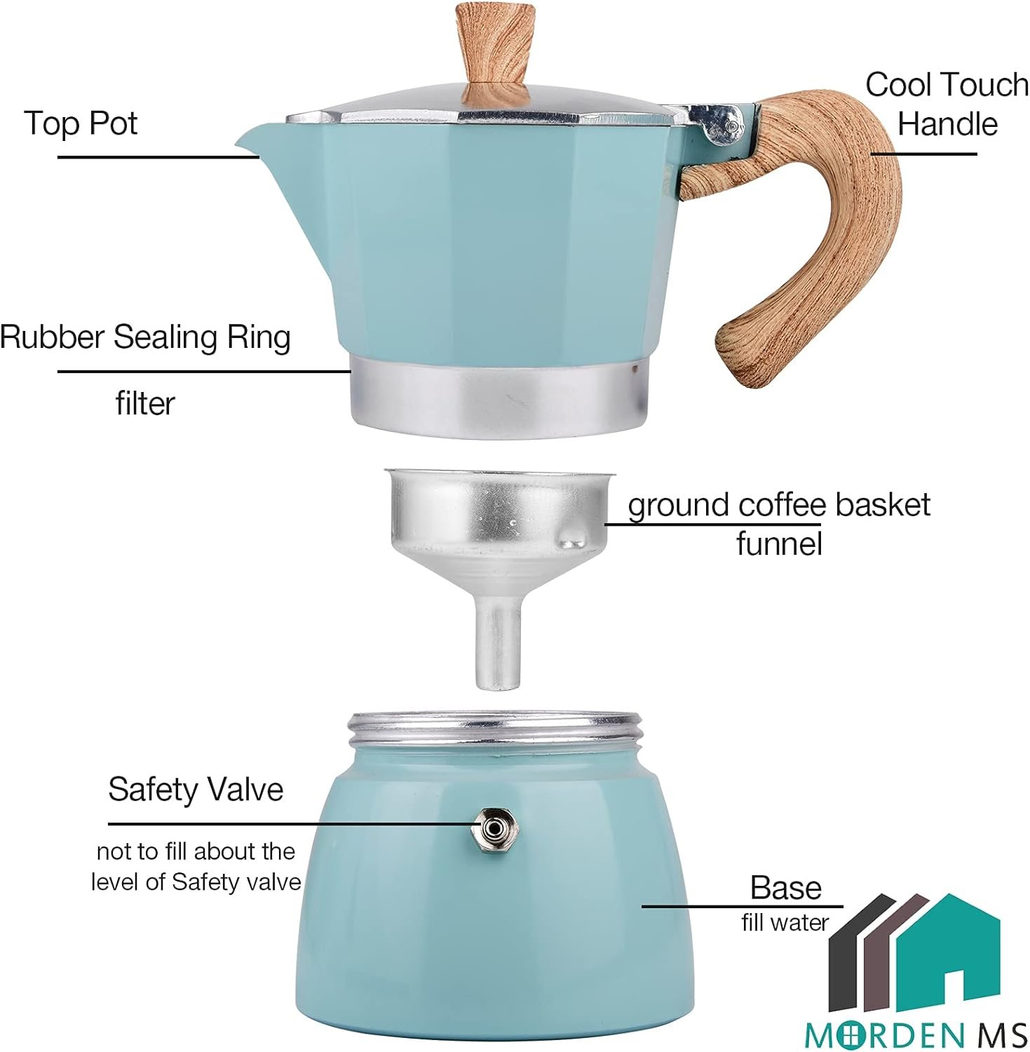 MORDEN MS Moka Pot Stovetop Espresso Maker 3 Cup Review