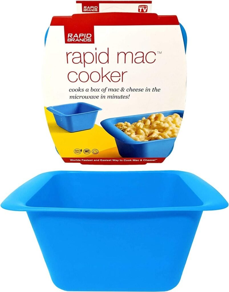 Rapid Mac Cooker | Microwave Macaroni  Cheese in 5 Minutes | Perfect for Dorm, Small Kitchen or Office | Dishwasher Safe, Microwaveable, BPA-Free | Blue, 2 Pack
