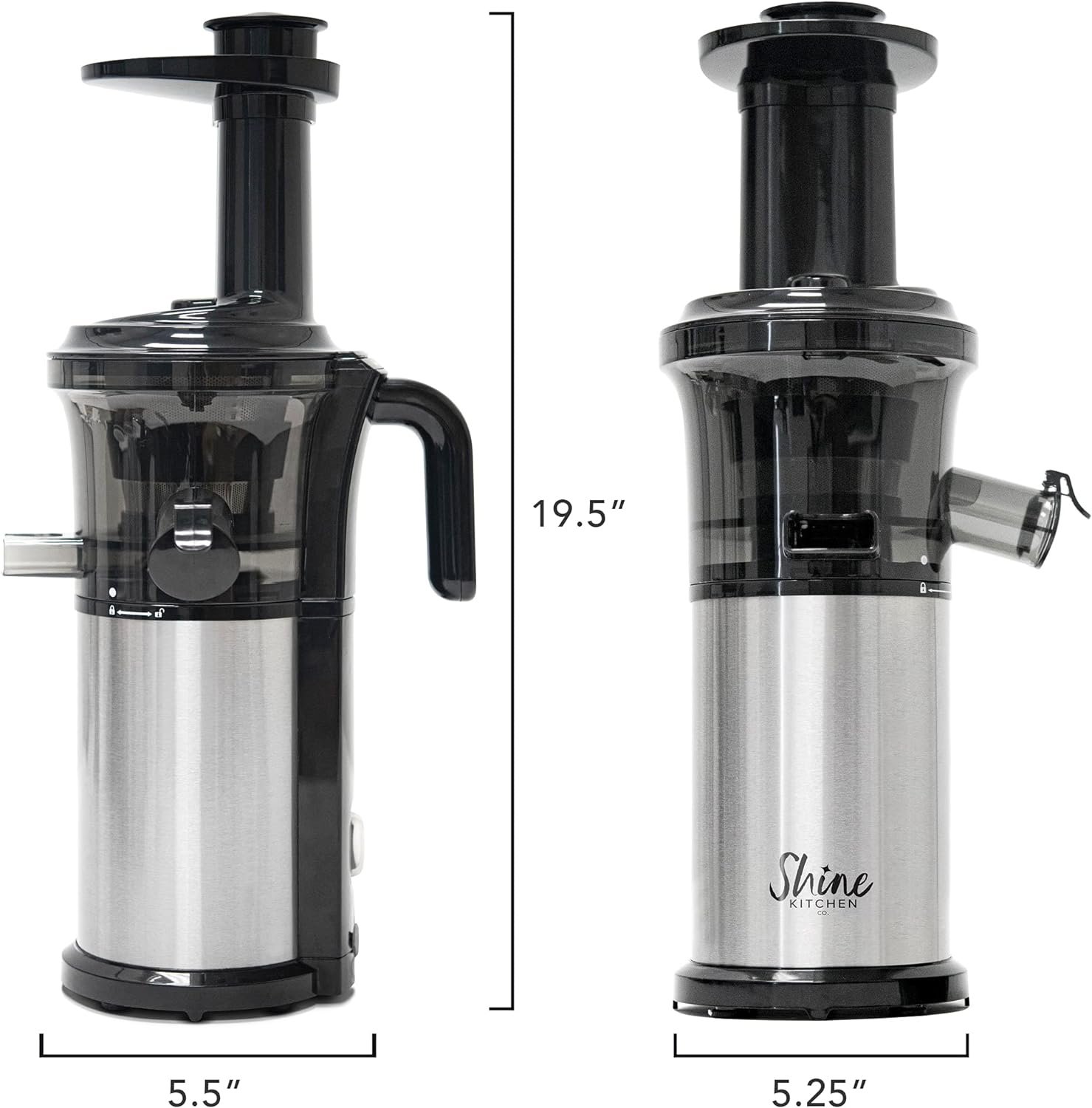 Shine Kitchen Co SJV-107-A Cold Press Slow Masticating Juicer, Stainless Steel