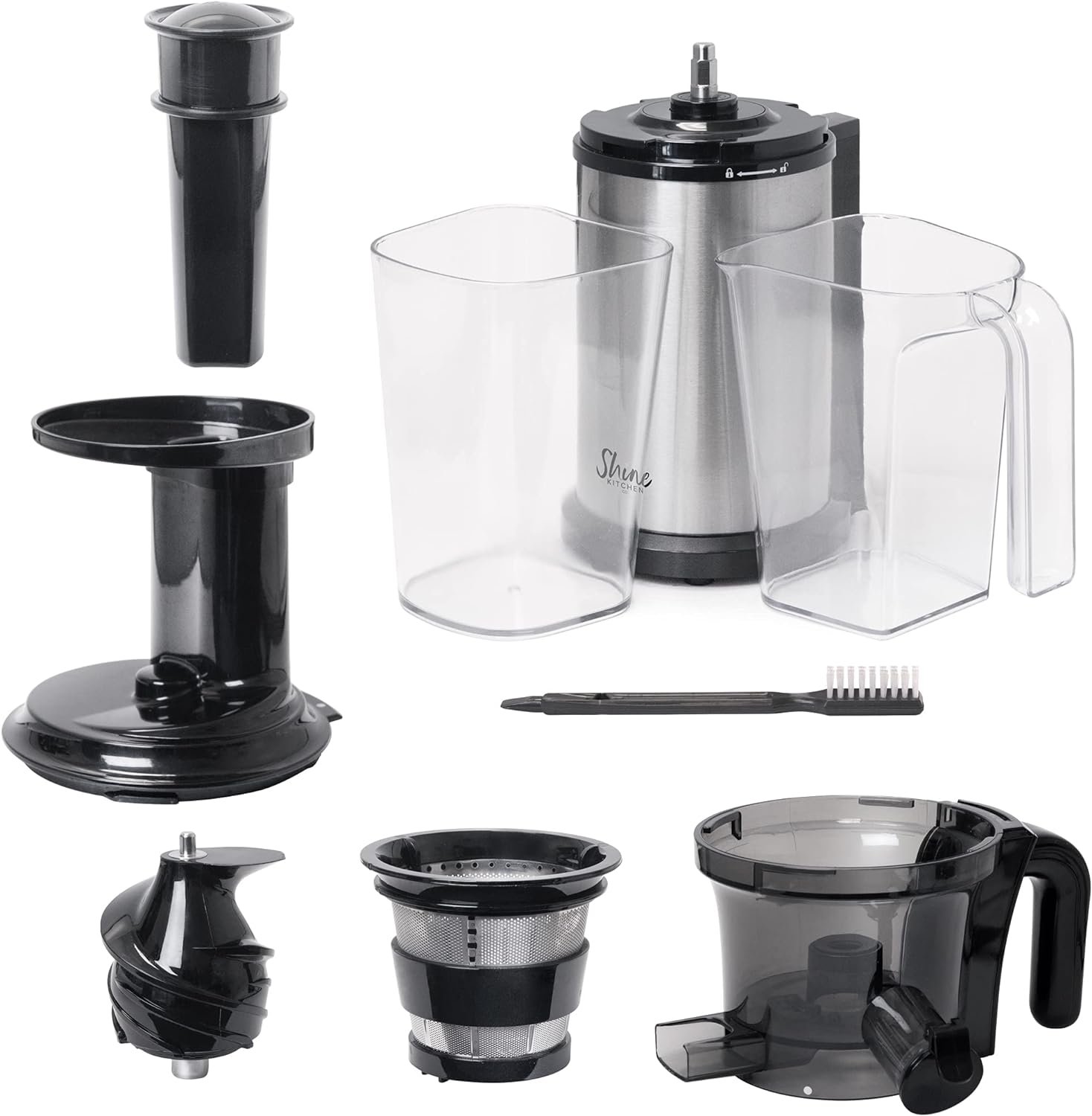 Shine Kitchen Co SJV-107-A Cold Press Slow Masticating Juicer, Stainless Steel