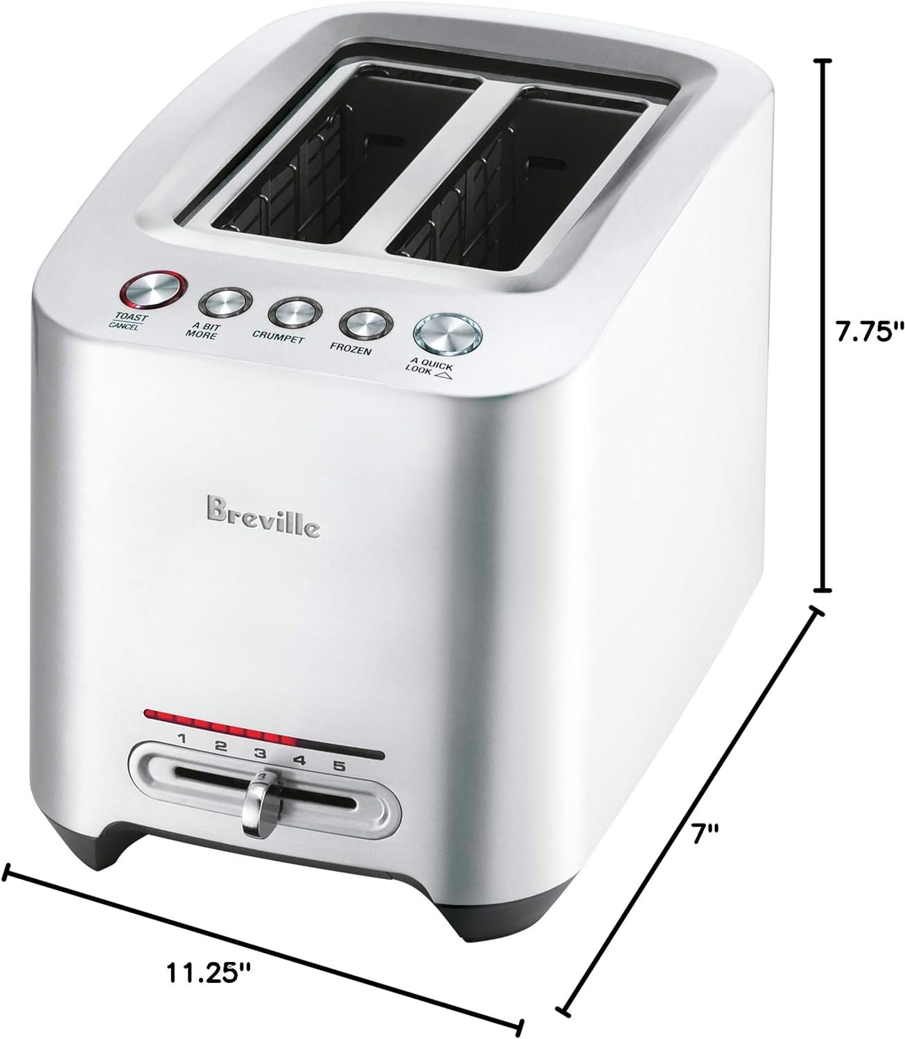 Breville BTA820XL Die-Cast 2-Slice Smart Toaster, Brushed Stainless Steel