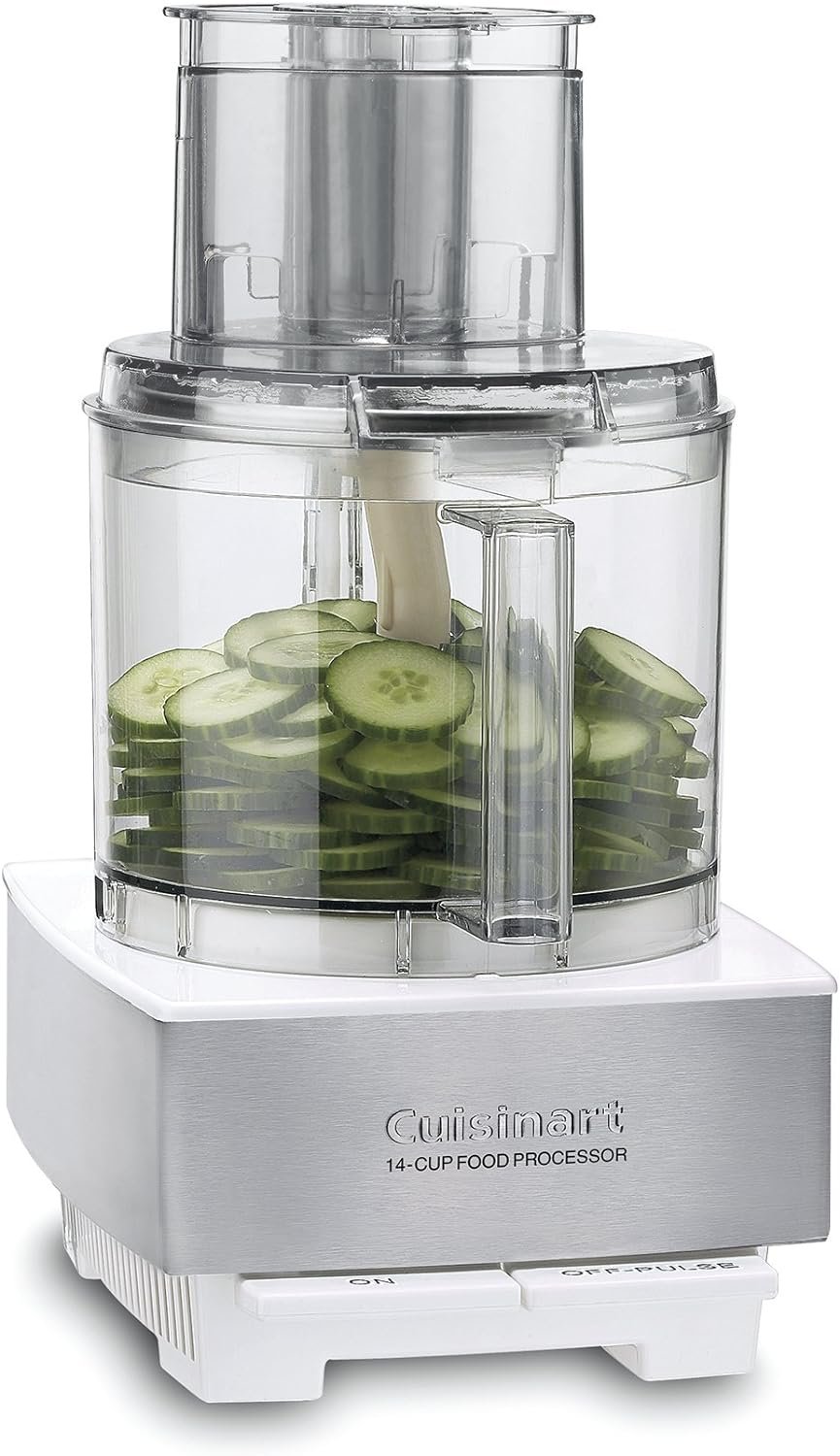 Cuisinart DFP-14BCWNYAMZ Food Processor, 14 Cup, Stainless Steel, White