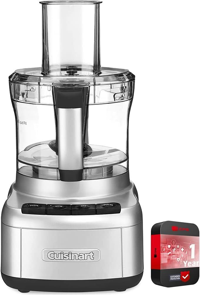 Cuisinart Elemental 8-Cup Food Processor, Silver (FP-8SV) with 1 YR CPS Enhanced Protection Pack