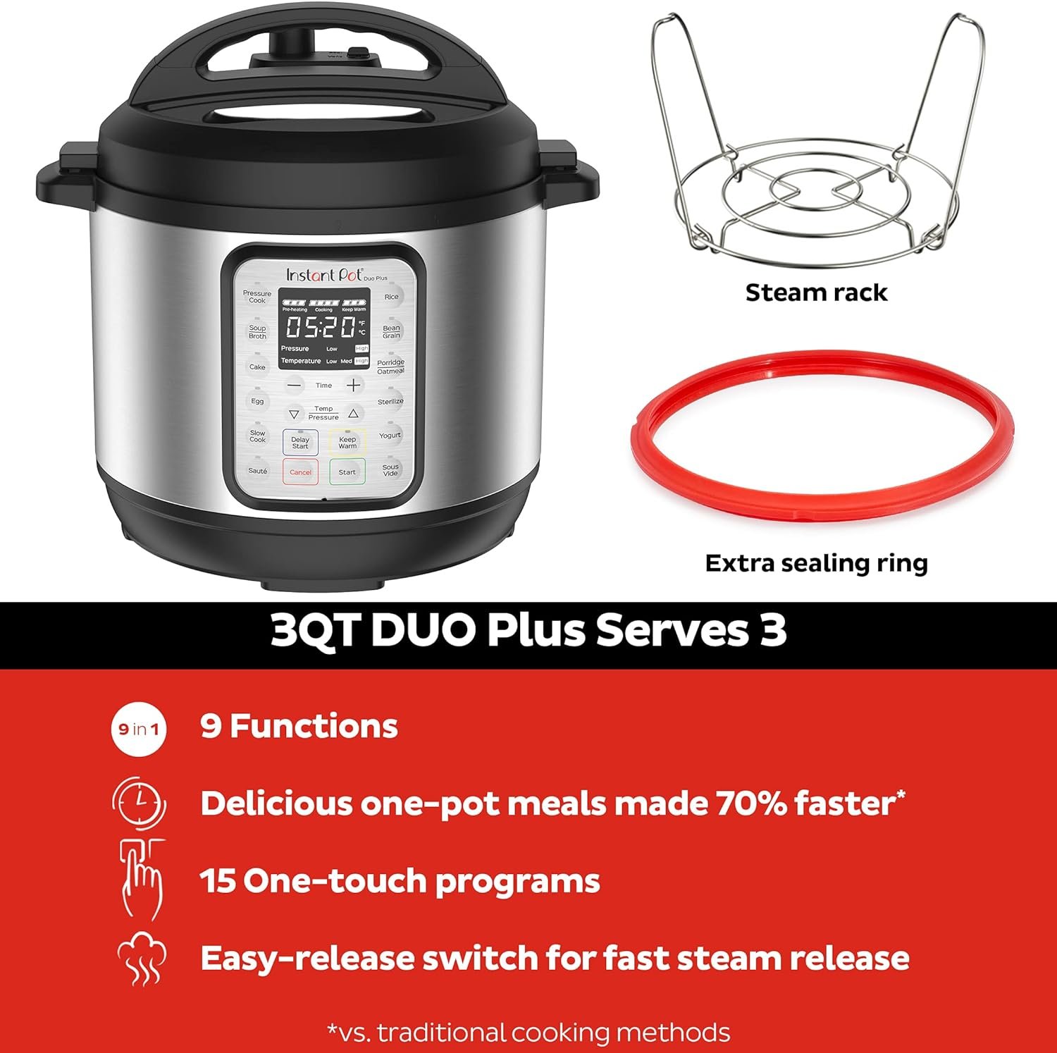 Instant Pot Duo Crisp Ultimate Lid, 13-in-1 Air Fryer and Pressure Cooker Combo, Sauté, Slow Cook, Bake, Steam, Warm, Roast, Dehydrate, Sous Vide,  Proof, App With Over 800 Recipes, 6.5 Quart