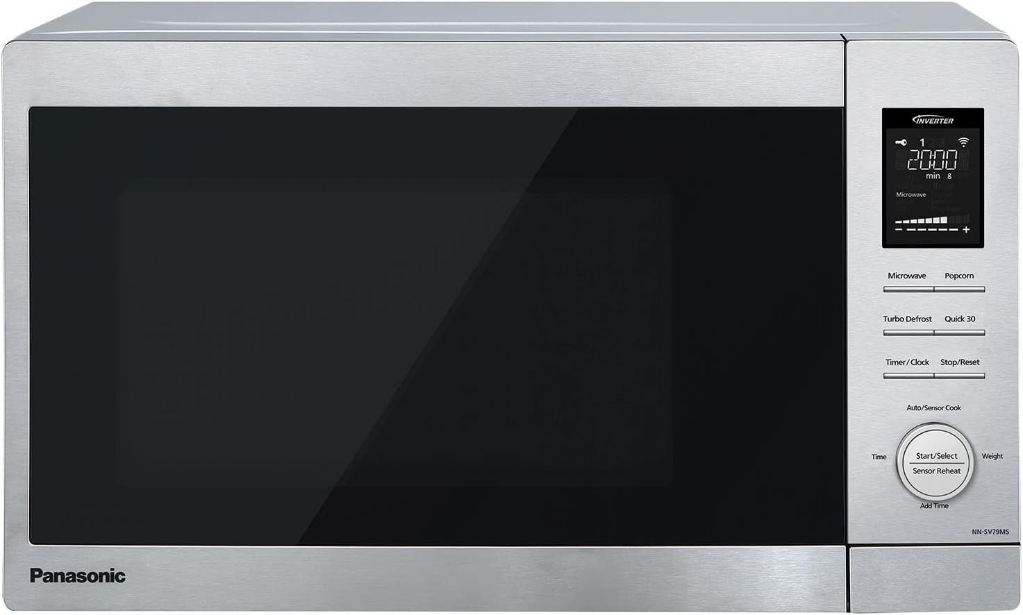 Panasonic NN-SV79MS 1.4 cu.ft Smart Inverter Works with Alexa Countertop Microwave Oven 1200Watt Power with Genius Sensor Cooking, Stainless Steel