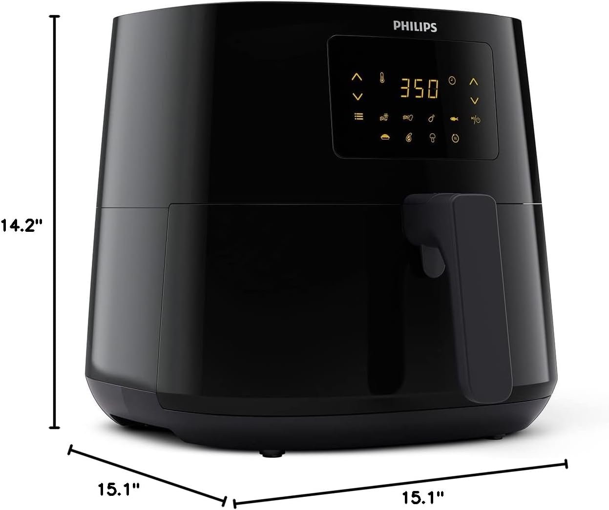 Philips Essential Airfryer XL 2.65lb/6.2L Capacity Digital Airfryer with Rapid Air Technology, Starfish Design, Easy Clean Basket, Black, (HD9270/91)