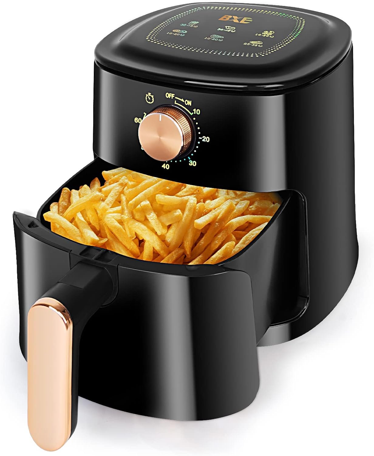 BXE Air Fryer Healthy Oil-Free Cooking Non-Stick Easy To Clean Quiet Operation With Temperature And Time Control 80% Less Oil Ideal For Quick And Easy Meals Black