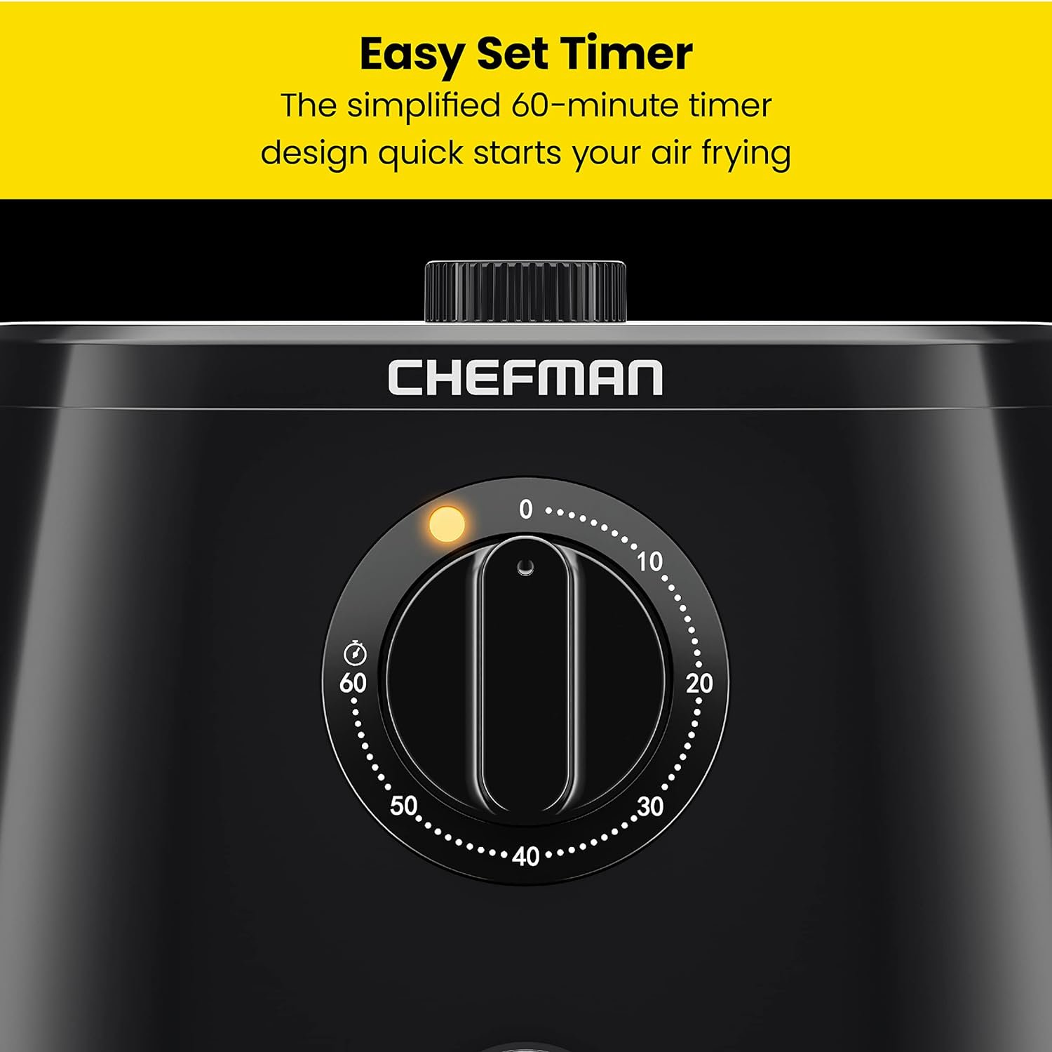 Chefman TurboFry 2-Quart Air Fryer, Dishwasher Safe Basket  Tray, Use Little to No Oil For Healthy Food, 60 Minute Timer, Fry Healthier Meals Fast, Heat And Power Indicator Light, Temp Control, White