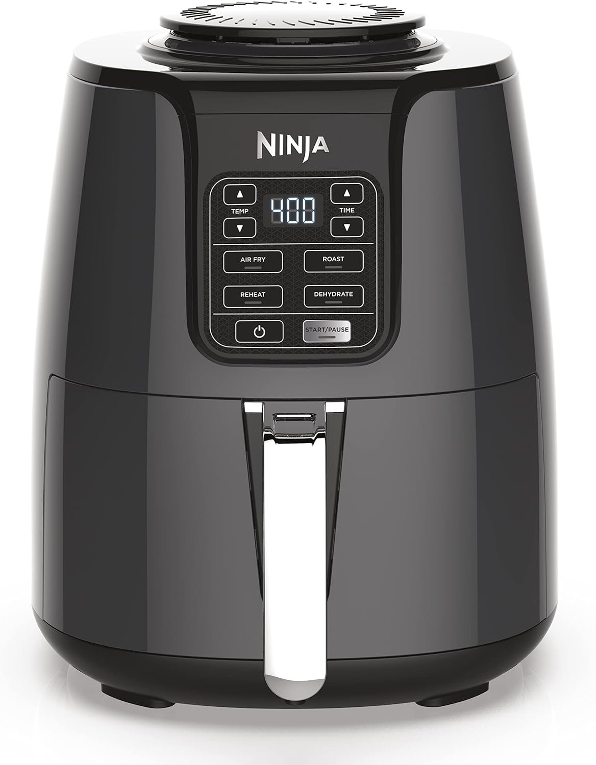 Ninja AF101 Air Fryer that Crisps, Roasts, Reheats,  Dehydrates, for Quick, Easy Meals, 4 Quart Capacity,  High Gloss Finish, Grey