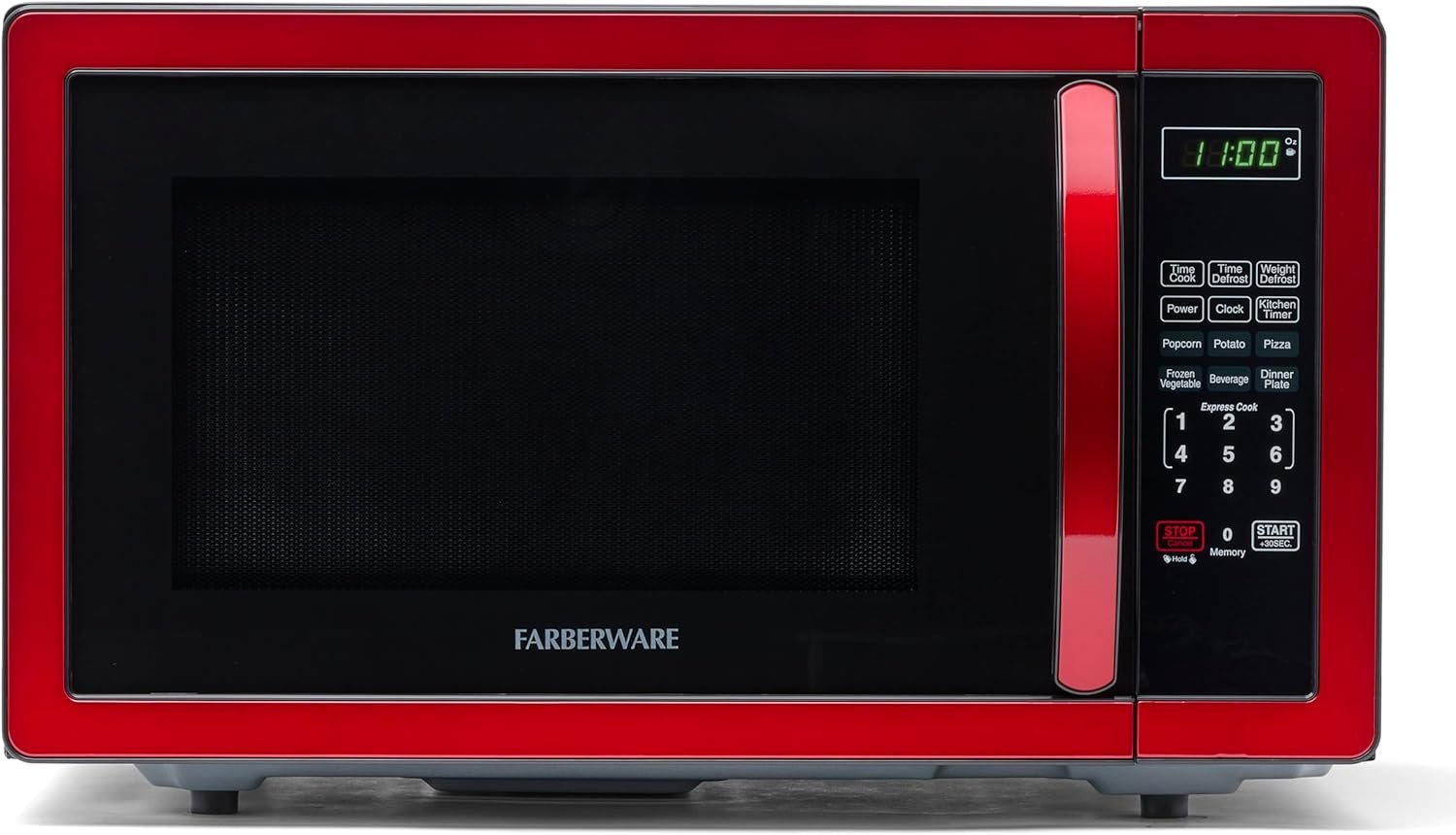 Farberware Countertop Microwave 1000 Watts, 1.1 cu ft - Microwave Oven With LED Lighting and Child Lock - Perfect for Apartments and Dorms - Easy Clean Stainless Steel