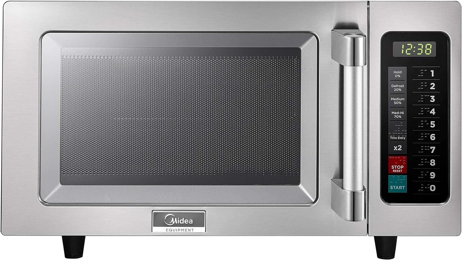 Midea Equipment 1025F1A Countertop Commercial Microwave Oven with Touch Control, 1000W, Stainless Steel.9 CuFt